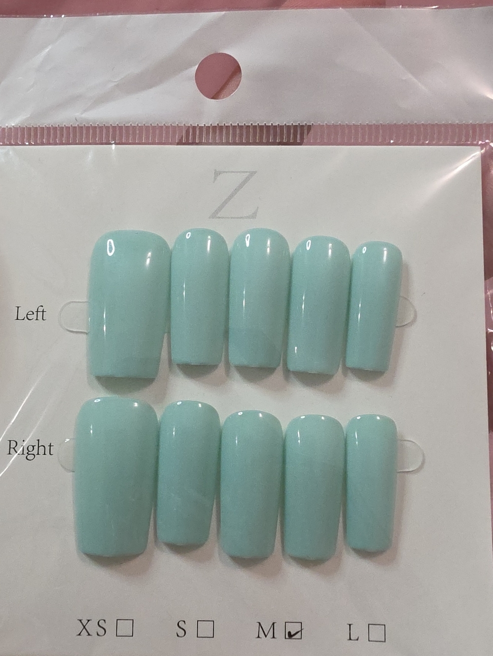 Mint Green Press-On Nail Set - Medium